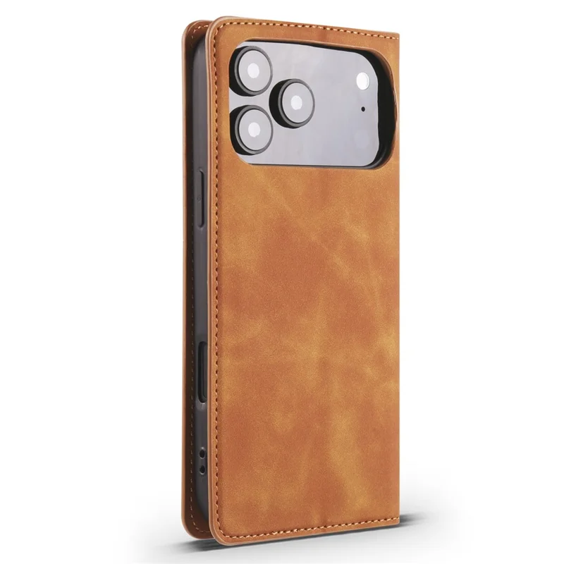 FORWENW For iPhone 17 Pro Max Wallet Case Magnetic Absorption Leather Flip Phone Cover with Stand - Brown