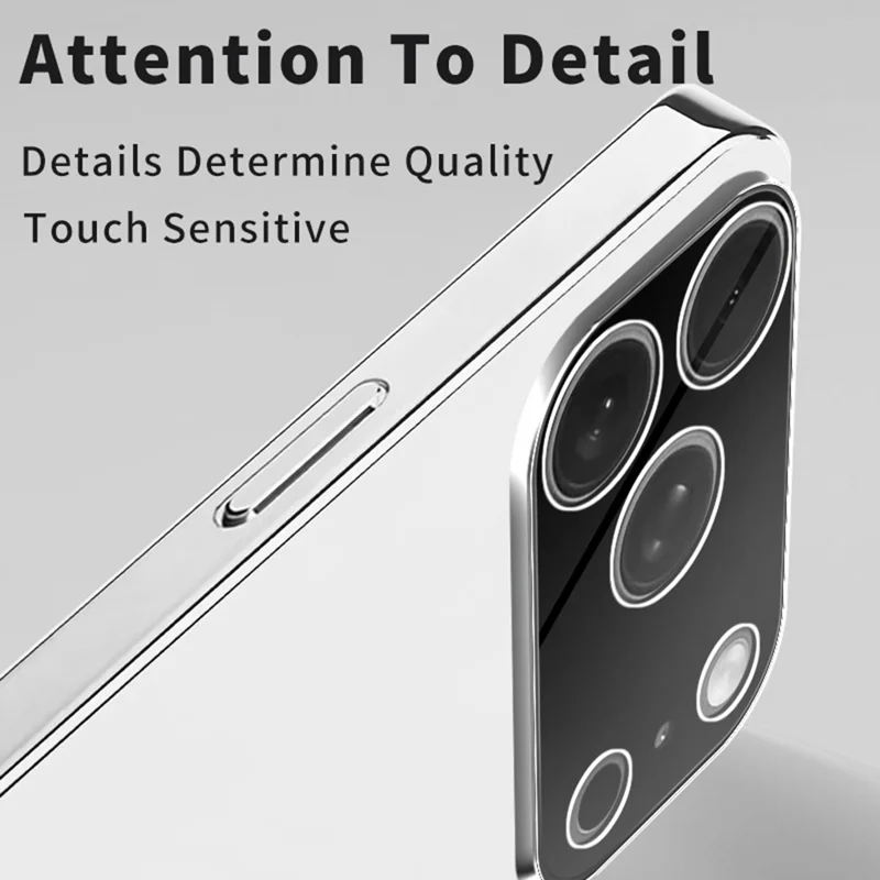 For iPhone 17 Pro Max Case Acrylic + TPU + Metal Anti-Scratch Phone Cover with Electroplating Frame - Navy Blue