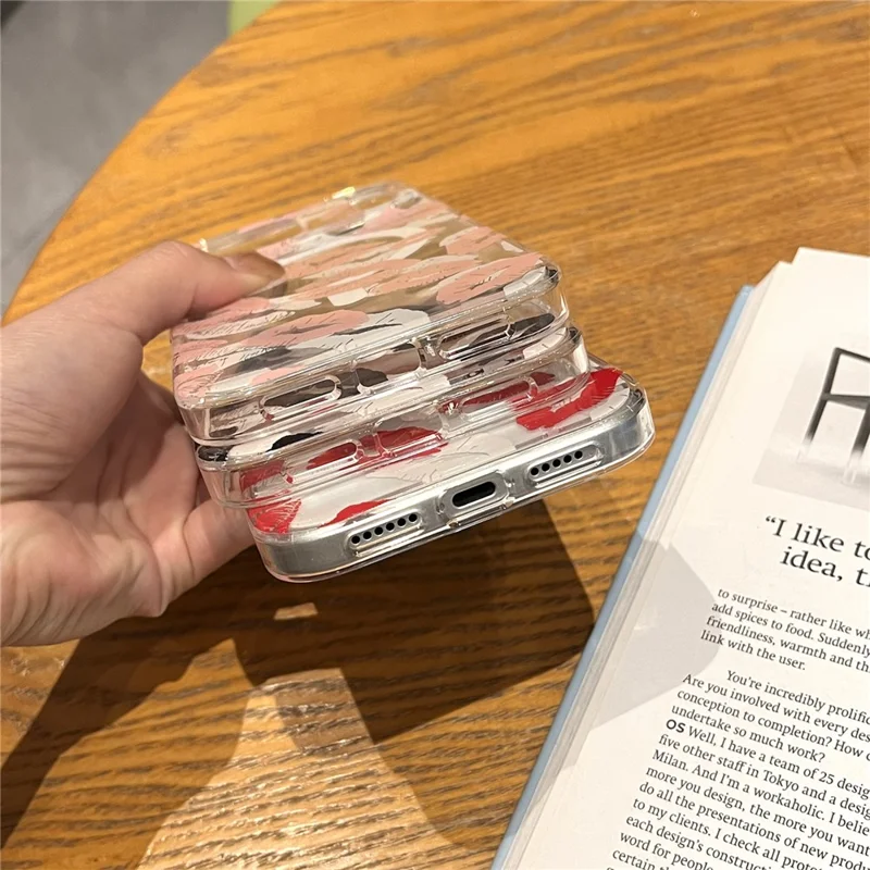 For iPhone 17 Pro Max Case Compatible with MagSafe IMD Lip Print Pattern TPU PC Phone Back Cover - Pink