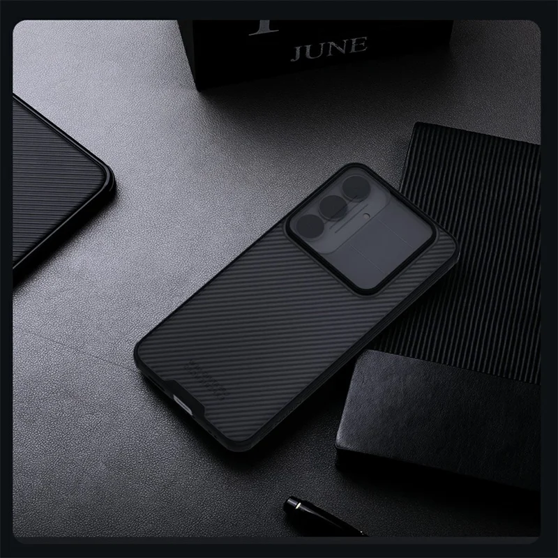 NILLKIN Camshield Pro Series For Samsung Galaxy S25 FE Case TPU + PC Clear Black Phone Cover with Camera Slider
