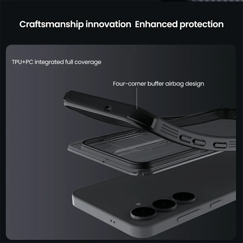 NILLKIN Camshield Pro Series For Samsung Galaxy S25 FE Case TPU + PC Clear Black Phone Cover with Camera Slider
