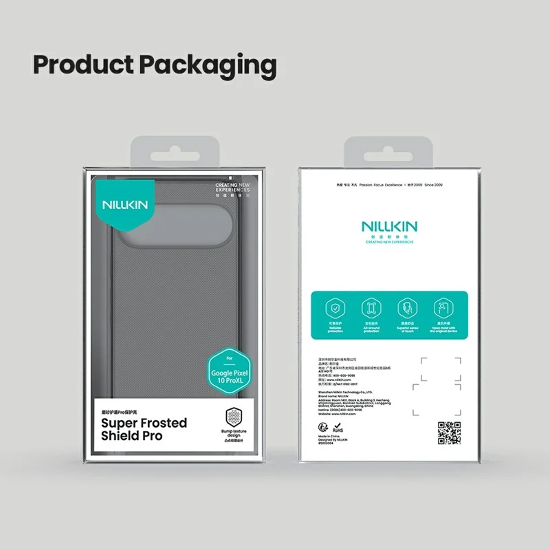 NILLKIN Super Frosted Shield Pro For Google Pixel 10 Pro XL Case Matte PC TPU Clear Black Phone Back Cover