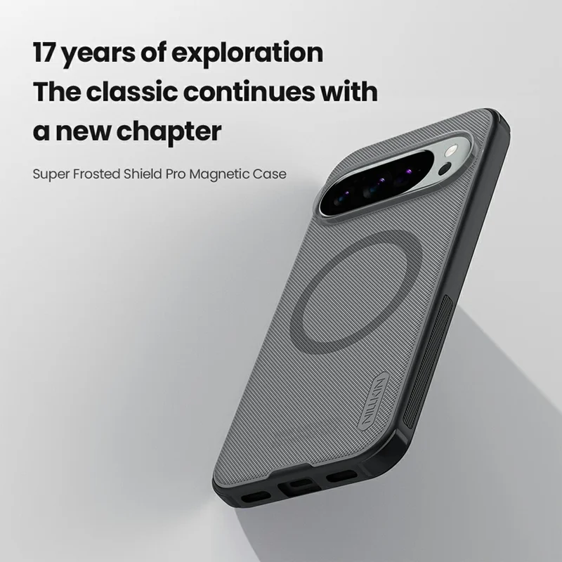 NILLKIN Super Frosted Shield Pro for Google Pixel 10 Pro XL Magnetic Case Matte PC TPU Clear Black Phone Back Cover