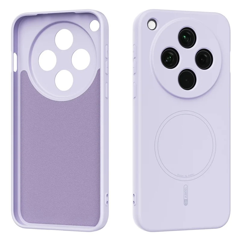 ABEEL For Oppo Find X8 5G Magnetic Case Skin Touch Liquid Silicone Phone Back Cover - Purple