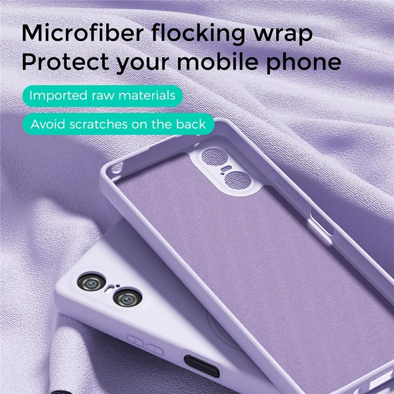 ABEEL For Sony Xperia 5 VI Magnetic Case Skin Touch Liquid Silicone Phone Back Cover - Purple