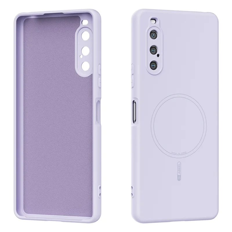 ABEEL For Sony Xperia 10 V Magnetic Case Skin Touch Liquid Silicone Phone Back Cover - Purple
