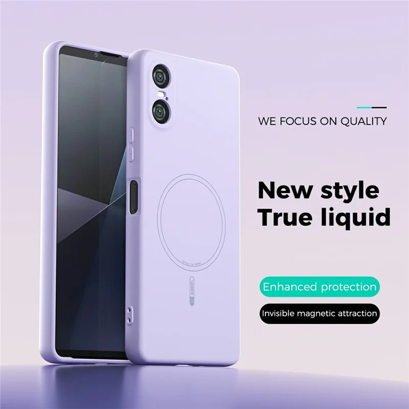 ABEEL For Sony Xperia 10 VI Magnetic Case Skin Touch Liquid Silicone Phone Back Cover - Purple