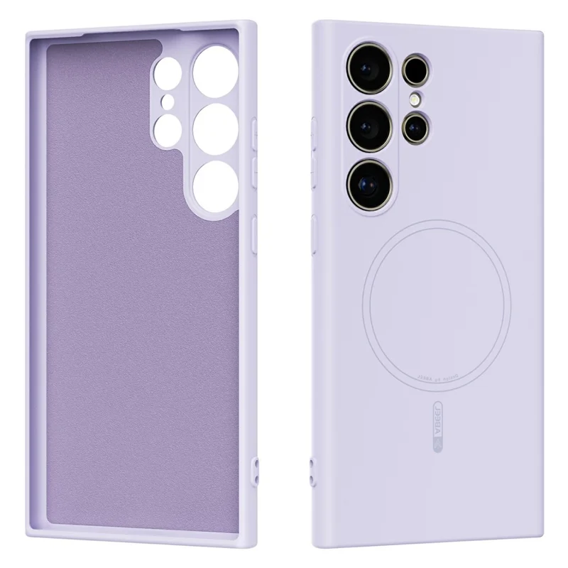 ABEEL For Samsung Galaxy S24 Ultra Magnetic Case Skin Touch Liquid Silicone Phone Back Cover - Purple