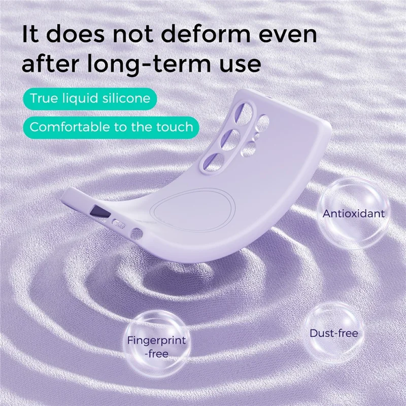 ABEEL For Samsung Galaxy S24 Ultra Magnetic Case Skin Touch Liquid Silicone Phone Back Cover - Purple