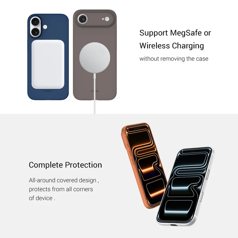 KZDOO Air Skin Series for iPhone 17 Pro Max Case Frosted Back Ultra Thin PP Phone Cover - Black