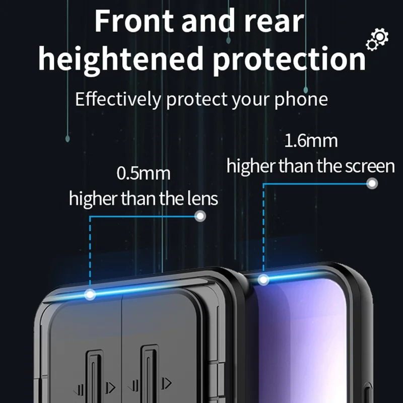 For Xiaomi Redmi Note 15 Pro 5G (Global) Case PC + TPU Kickstand Phone Protector with Lens Cover - Black