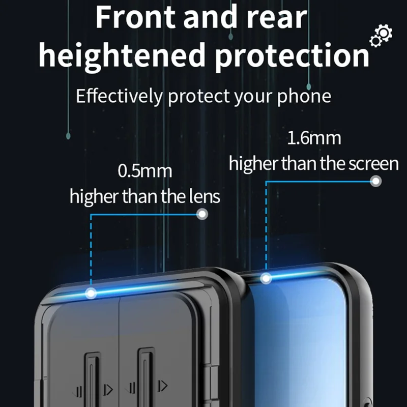 For Xiaomi Poco M8 Pro 5G / Redmi Note 15 Pro+ 5G (Global) Case PC + TPU Kickstand Phone Protector with Lens Cover - Black