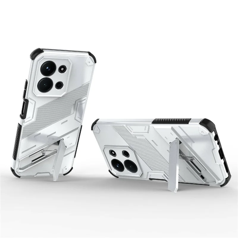 Obudowa na telefon do Xiaomi Redmi 15C 5G (UE) (173 mm) / 4G (UE) (173 mm) / Poco C85 4G (173 mm) Odporna na wstrząsy obudowa PC + TPU z podstawką - Biały