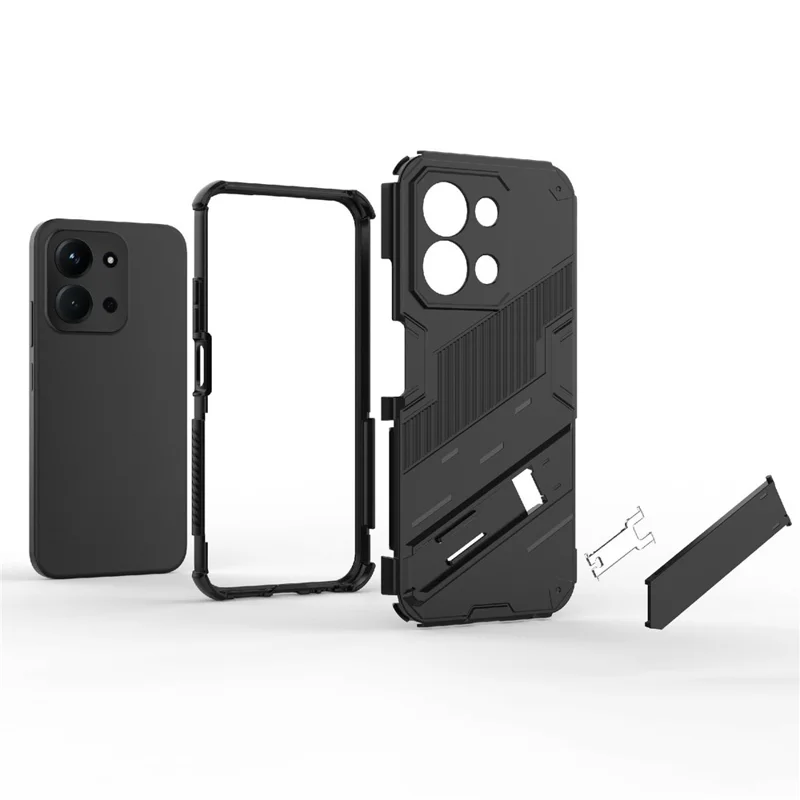 Obudowa na telefon do Xiaomi Redmi 15C 5G (UE) (173 mm) / 4G (UE) (173 mm) / Poco C85 4G (173 mm) Odporna na wstrząsy obudowa PC + TPU z podstawką - Biały