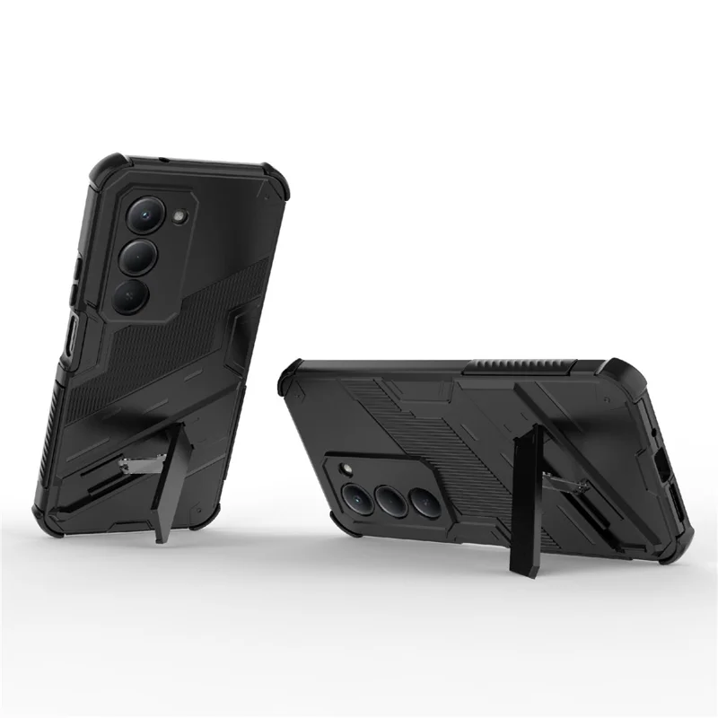 For Xiaomi Redmi 15 5G (Global) (169mm)  /  15 4G (169mm) Case PC + TPU Shockproof Phone Cover with Kickstand - Black