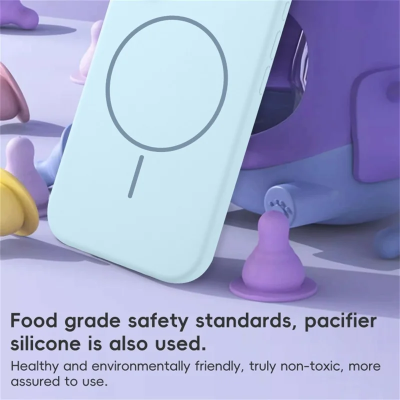 For iPhone 17 Case Compatible with MagSafe Liquid Silicone Anti-Drop Phone Cover - Sapphire