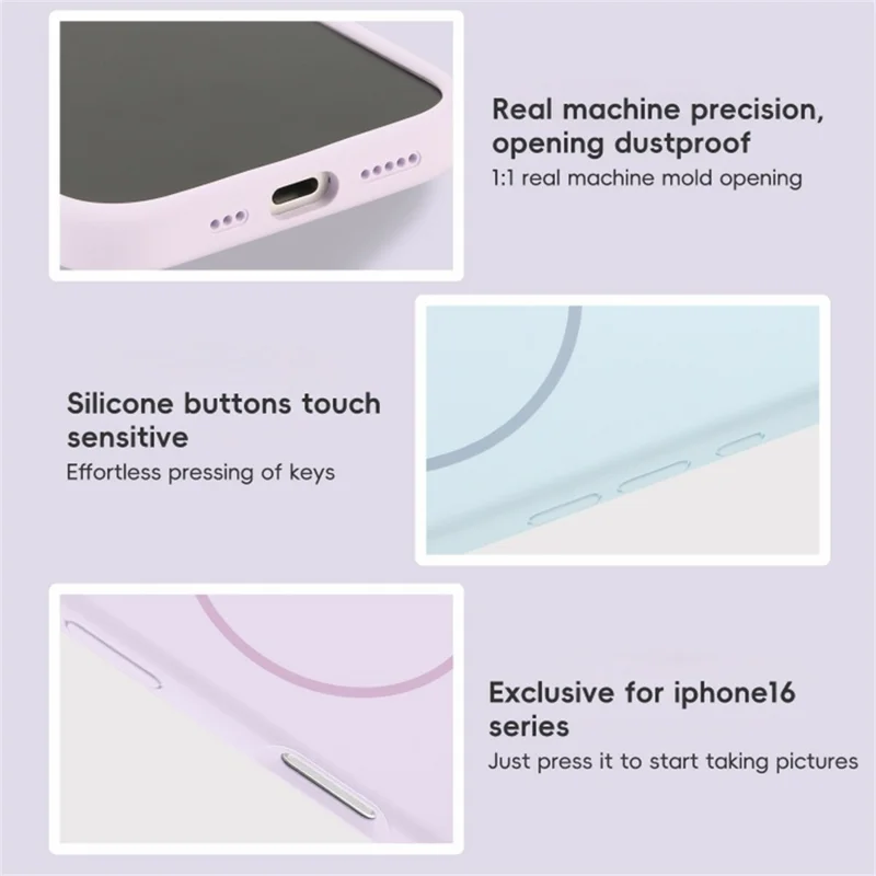 For iPhone 17 Case Compatible with MagSafe Liquid Silicone Anti-Drop Phone Cover - Sapphire