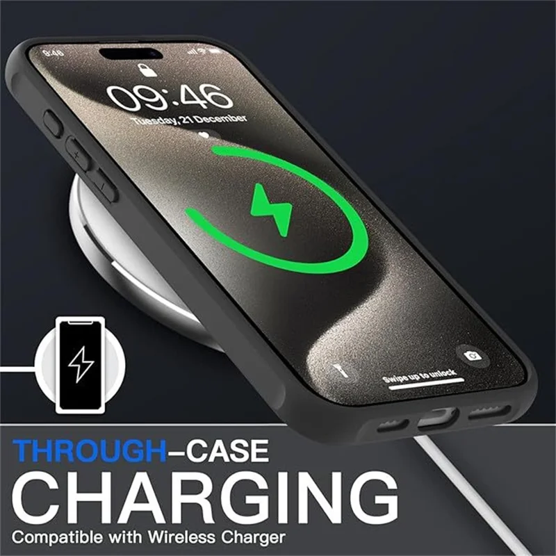 Étui iPhone 16 Pro Compatible avec MagSafe Motif Fleurs de Rose PC + Étui Téléphone TPU