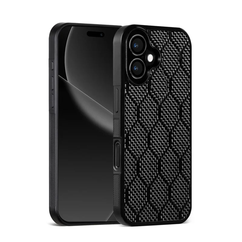 For iPhone 17 Case Aramid Fiber TPU Shockproof Phone Cover - Honeycomb Texture