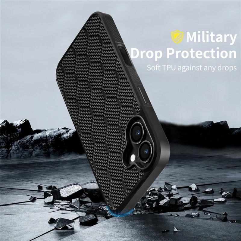 For iPhone 17 Case Aramid Fiber TPU Shockproof Phone Cover - Honeycomb Texture