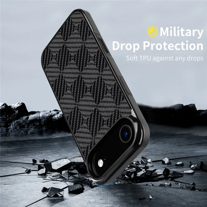 For iPhone Air Case Aramid Fiber TPU Shockproof Phone Cover - Square Texture