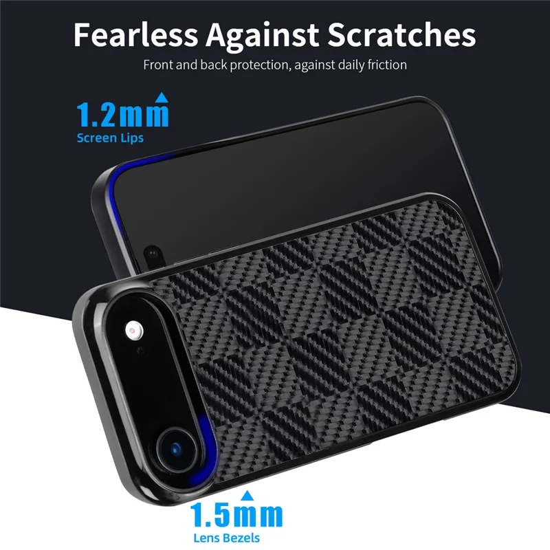 For iPhone Air Case Aramid Fiber TPU Shockproof Phone Cover - Square Texture