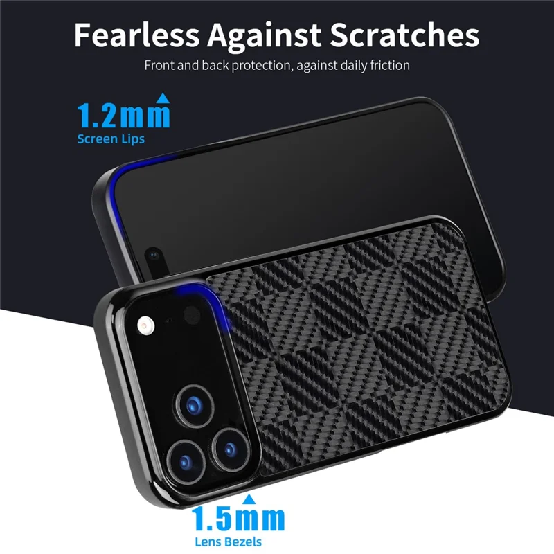 For iPhone 17 Pro Max Case Compatible with MagSafe Aramid Fiber TPU Shockproof Phone Cover - Square Texture