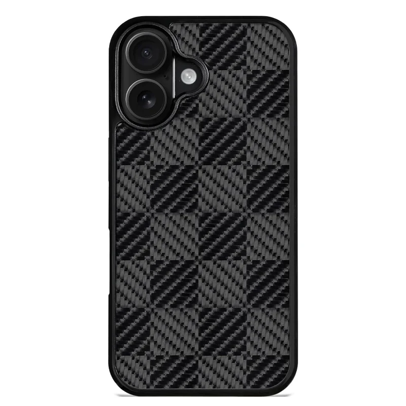 For iPhone 17 Case Compatible with MagSafe Aramid Fiber TPU Shockproof Phone Cover - Square Texture
