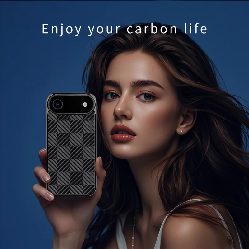 For iPhone Air Case Compatible with MagSafe Aramid Fiber TPU Shockproof Phone Cover - Square Texture