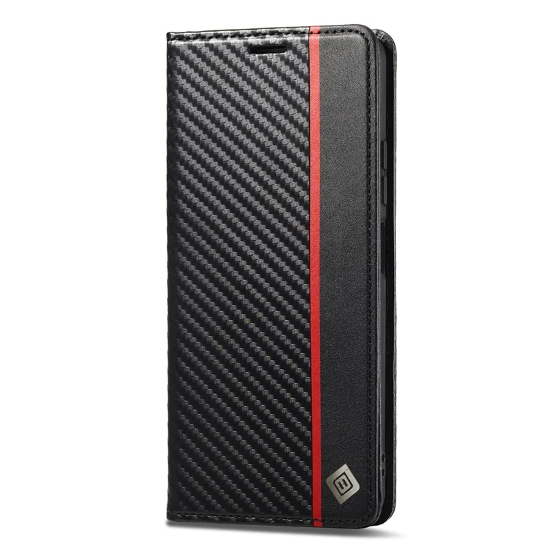 LC.IMEEKE Fodral för Xiaomi 15T, plånbok, kolfiberstruktur, läder, vertikal rand