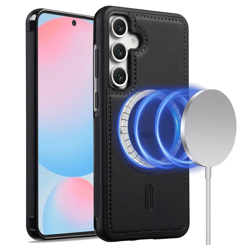 LC.IMEEKE L6 For Samsung Galaxy A16 4G / 5G Case PU Leather Coated PC TPU Phone Cover Magnetic Case - Black