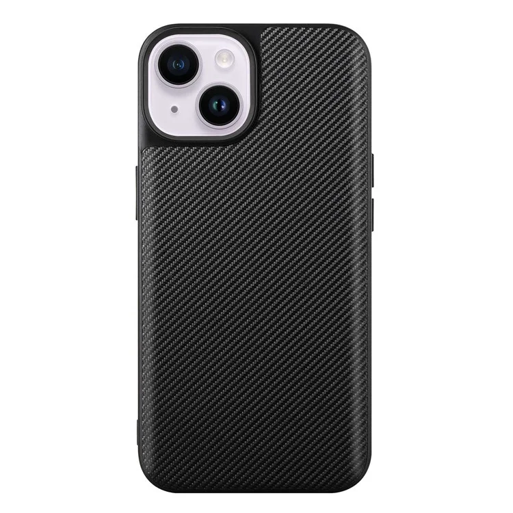 VILI TC Series for iPhone 14 Plus, Anti-fall Slim Phone Back Cover Textured Leather Coated TPU Protective Phone Case