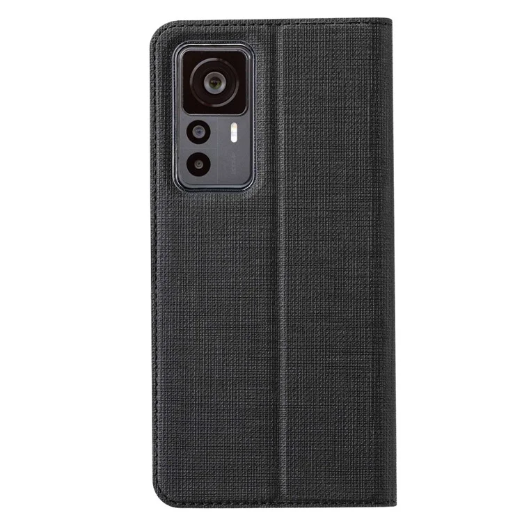 VILI DMX Series Shockproof Phone Cover for Xiaomi 12T Pro 5G, PU Leather Auto Closing Magnetic Phone Case Card Holder Stand - Black
