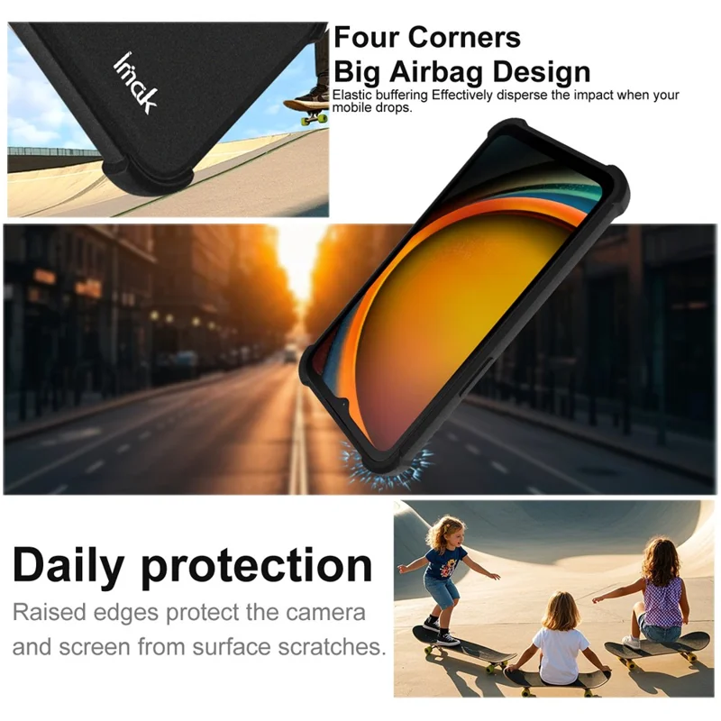 IMAK For Samsung Galaxy Xcover7 Case TPU Phone Cover Airbag Shockproof Protection - Matte Black