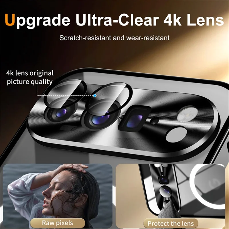 For Google Pixel 10 Pro Magnetic Case Metal Frame Matte Phone Cover - Black