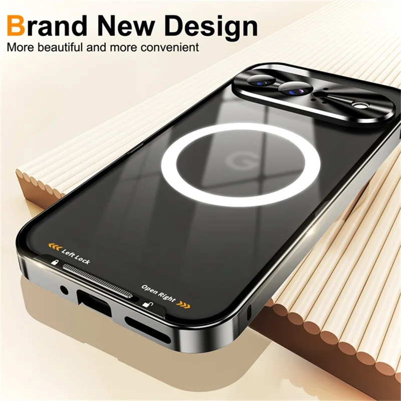 For Google Pixel 10 Magnetic Case Metal Frame Matte Phone Cover - Black