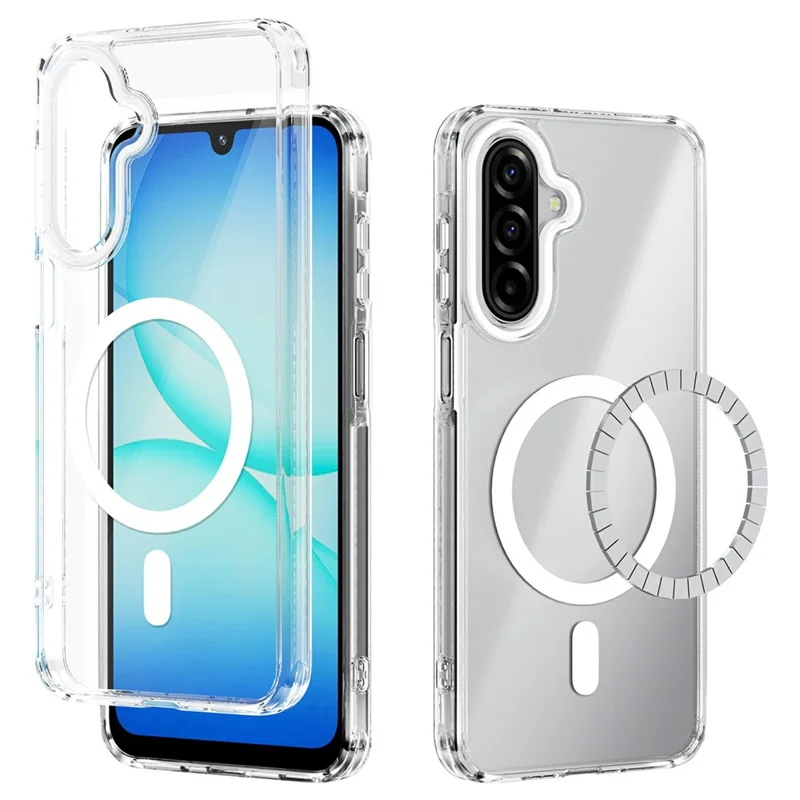 ABEEL For Samsung Galaxy A17 5G  /  4G Magnetic Case Anti Scratch Clear TPU PC Phone Back Cover - White