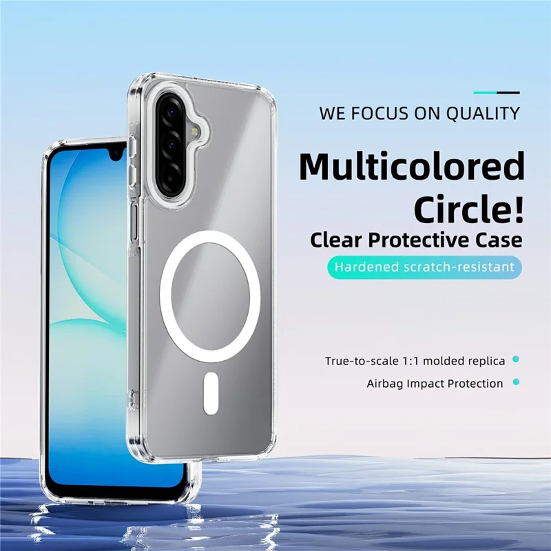 ABEEL For Samsung Galaxy A17 5G  /  4G Magnetic Case Anti Scratch Clear TPU PC Phone Back Cover - White