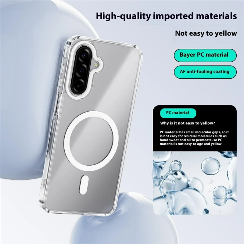 ABEEL For Samsung Galaxy A17 5G  /  4G Magnetic Case Anti Scratch Clear TPU PC Phone Back Cover - White