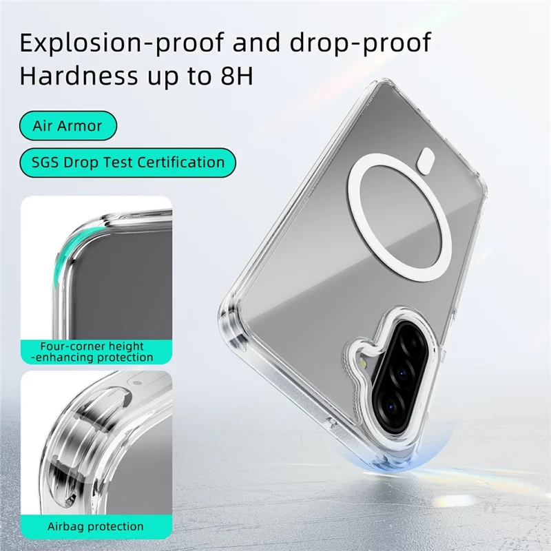 ABEEL For Samsung Galaxy A17 5G  /  4G Magnetic Case Anti Scratch Clear TPU PC Phone Back Cover - White