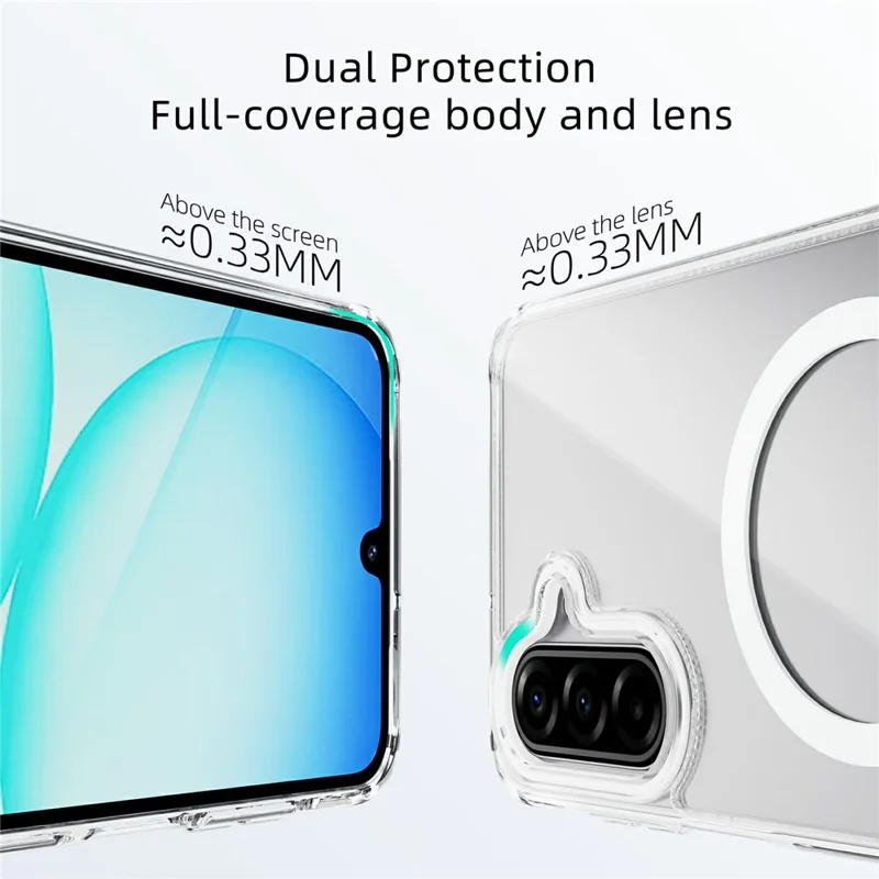 ABEEL For Samsung Galaxy A17 5G  /  4G Magnetic Case Anti Scratch Clear TPU PC Phone Back Cover - White