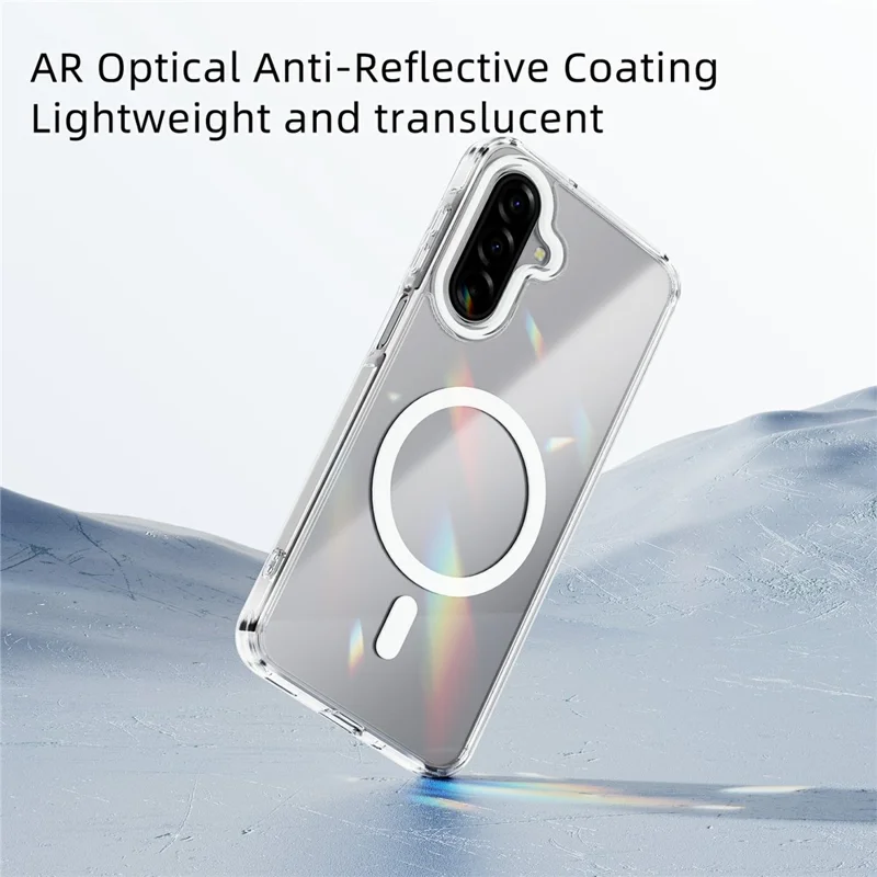 ABEEL For Samsung Galaxy A17 5G  /  4G Magnetic Case Anti Scratch Clear TPU PC Phone Back Cover - White