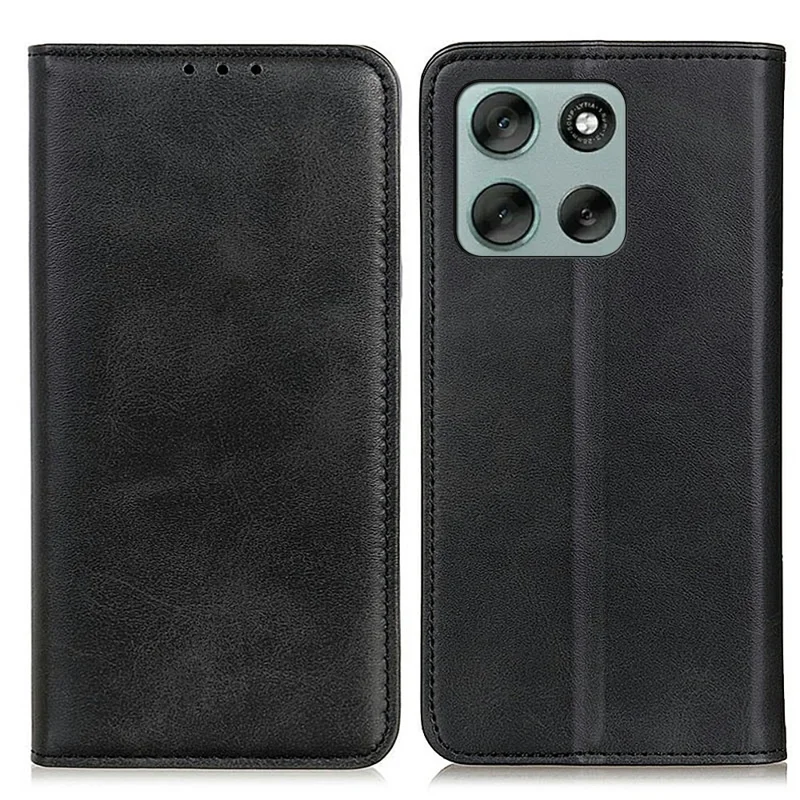 For Motorola Moto G86 Power 5G Case Gespleten Leren Flip Portemonnee Telefoonhoes - Zwart