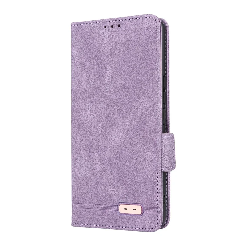 For vivo V60 5G Case Leather Wallet Flip Phone Cover with Hardware Decor - Purple