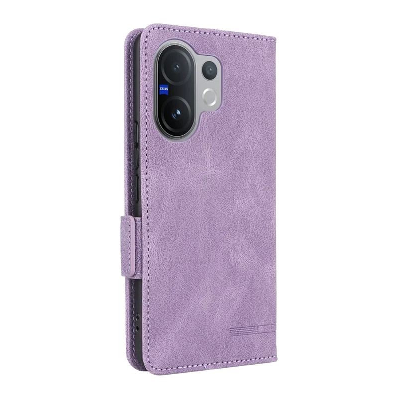 For vivo V60 5G Case Leather Wallet Flip Phone Cover with Hardware Decor - Purple