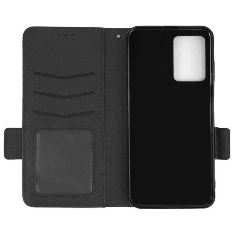 Litchi Textur Telefonhülle Für Cubot X50, Stand Wallet Allgemeines Schutz PU Leder Magnetic Clasp Protective Cover - Schwarz