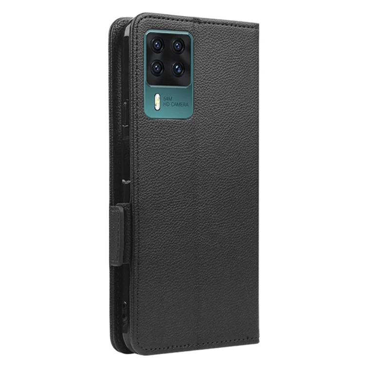 Litchi Textur Telefonhülle Für Cubot X50, Stand Wallet Allgemeines Schutz PU Leder Magnetic Clasp Protective Cover - Schwarz
