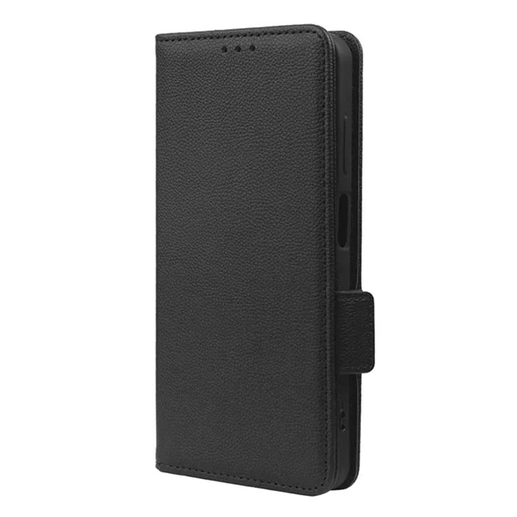 Litchi Textur Telefonhülle Für Cubot X50, Stand Wallet Allgemeines Schutz PU Leder Magnetic Clasp Protective Cover - Schwarz