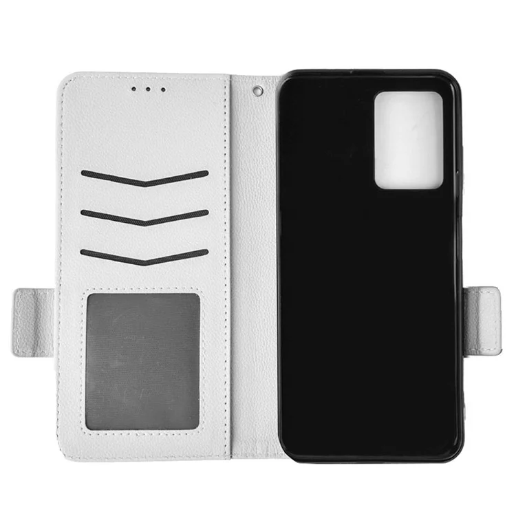 Litchi Textur Telefonhülle Für Cubot X50, Stand Wallet Allgemeines Schutz PU Leder Magnetic Clasp Protective Cover - Schwarz