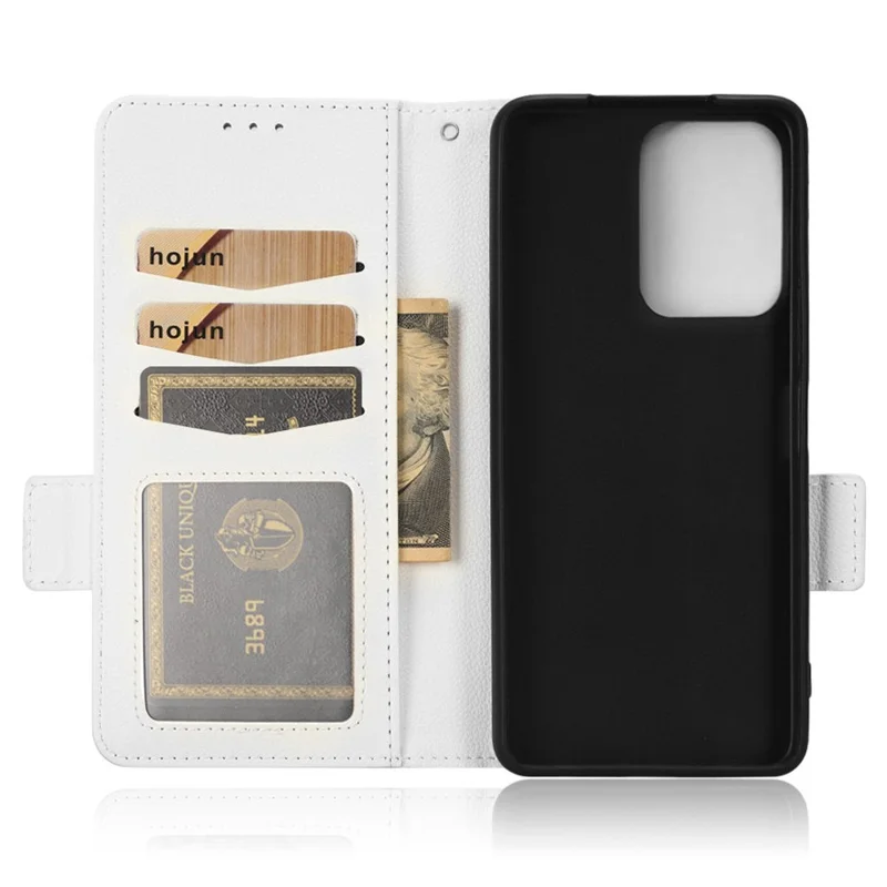 Litchi Texture Phone Case for ZTE Blade A72 5G, Stand Wallet PU Leather Magnetic Clasp Protective Cover - White